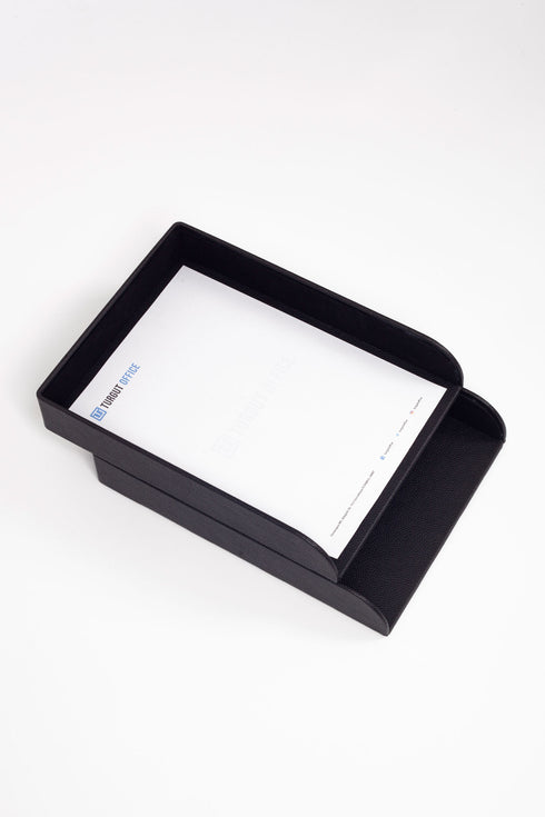 Felix Leather Document Rack Black Double
